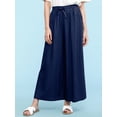 thumbnail image 2 of Made by Johnny Women's Casual Loose Washed Linen Wide Leg Pants with Pockets and Drawstring XL NAVY, 2 of 6