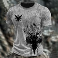 thumbnail image 2 of T-shirt Graphique sur la Mythologie Nordique pour un Usage Quotidien Décontracté avec Col Ras du Cou Confortable et Manches Courtes, Mettant en Valeur un Style de Rue Moderne, 2 of 3