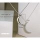 thumbnail image 3 of Collar de luna creciente con colgante de plata esterlina de alto pulido para joyería de mujer Ormromra WMZY-430, 3 of 6