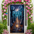 thumbnail image 3 of Gothic Design Halloween Banner Spooky Graveyard Full Moon Haunted Backdrop for Halloween Party Decoration Night Event, 3 of 5