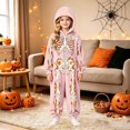 thumbnail image 3 of Ticikt Kids Skeleton Hooded Onesie, Fleece Zip‑Up Halloween Cosplay Costume Warm Loungewear One‑Piece Sleep Jumpsuit,5-6 Years, 3 of 4