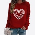 thumbnail image 2 of Busydd Womens Tops Dressy Casual Long Sleeve Spring Summer Tops Fashion Heart Print Valentine's Day T-Shirts Comfy Versatile Round Neck Valentines Tee Tops, 2 of 3