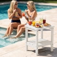 thumbnail image 3 of FUNDAZE HDPE 2-Layer End Table for Living Room, Outdoor Side Table, Patio Small End Table, White, 3 of 12