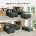 thumbnail image 4 of HONBAY 94” Green Corduroy Sectional Sofa Bed Convertible Sleeper Sofa with Storage Ottomans for Living Room, 4 of 8
