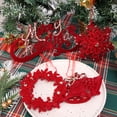 thumbnail image 4 of 1-3PCS Christmas Red Flocking Hanging Pendant Plastic Ribbon Wreath DIY Crafts Ornament Home Party Xmas Tree Decoration Supplies, 4 of 5