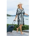 thumbnail image 5 of HAPPY BAY Women's Summer Relaxed Fit Caftan Short Loungewear 1X-2X Stripes, Black, 5 of 5