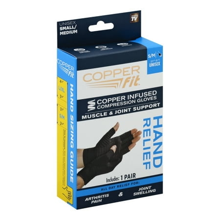 Copper Fit Hand Relief Compression Gloves, Small/Medium, As Seen on (Best Stockings Brands In India)