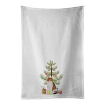 Carolines Treasures CK4740WTKT 28 x 19 in. Unisex Aegean Cat Merry Christmas White Dish Towels Kitchen Towel - Set of 2