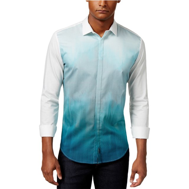 Calvin Klein Blur Colorblock Button Up Camisa para Hombre, Multicolor, XX-Large Calvin Klein Botones al frente