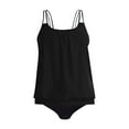 thumbnail image 7 of zaveiop Blouson Two Piece Tankini Swimsuits for Women Tummy Control Bathing Suits with Bottoms Modest Loose Fit Swimwear (Black11, M), 7 of 7