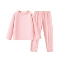 thumbnail image 4 of Xdegoge 2 Piece Sets for Girls Cozy Long Sleeve Crewneck Pullover Tops High Waisted Slim Fit Pants Solid Color Comfy Sleepwear Fall Winter Lounge Set Outfits, 0-13 Years, 4 of 7