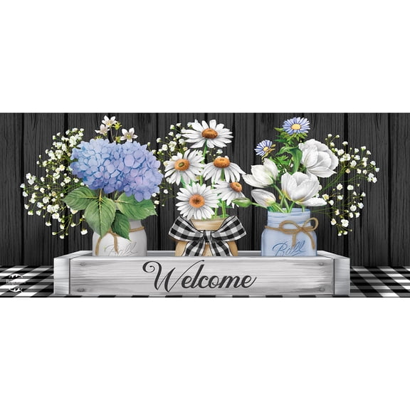 Briarwood Lane Crated Mason Jars Mini Mat 22x10 Indoor Outdoor Doormat
