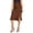 Brown, variant on HGIEYS Women High Waist Silky Satin Midi Skirt Elastic Waist A Line Skirt with Slit