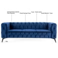 thumbnail image 4 of Chesterfield 3 Seater Couch,Classic Linen Fabric Sofa,Upholstered 3 Seater Sofa with Removable Cushions,Button Tufted Large Sofa with Metal Legs and Square Arms for Living Room Office,Peacock Blue, 4 of 7
