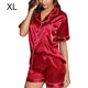 thumbnail image 1 of Pijama de satén Selfieee Jumpingount ropa de dormir de manga corta para mujer conjunto de pantalones cortos 30207 Vino Rojo XL, 1 of 6