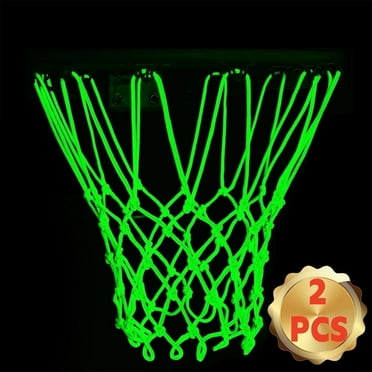 Bopika Luminous Nightlight Basketball Net, Solar-Powered Heavy-Duty Basketball Accessories, 2 Pcs
