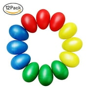 Kabi 12pcs Plastic Egg Shakers Set with 4 Different Colors,Percussion s.