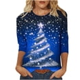 thumbnail image 2 of Holiday Gifts! Titcea Christmas Shirts for Women 3/4 Sleeve Crewneck Glitter Xmas Tree Print Pullover Christmas Sweaters 2024 Fashion Casual Tops, 2 of 4