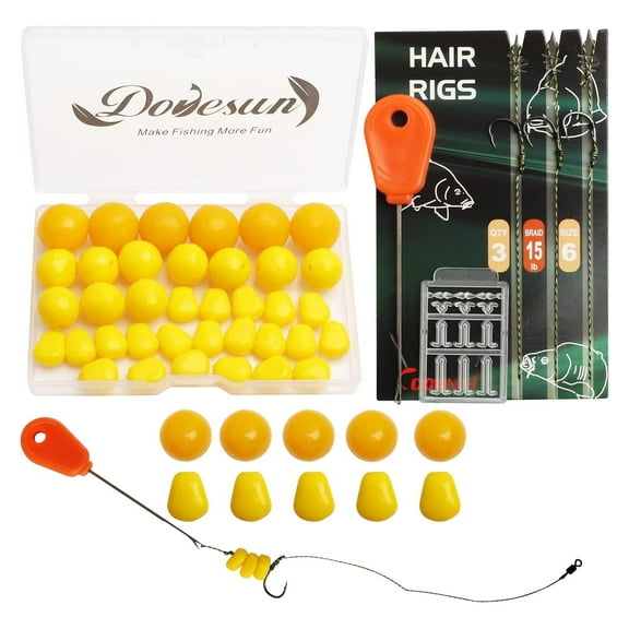 Carp Hair Rigs Kit #6 Pre-Tied Boilie Fishing Rigs with Corn Baits Needle for Catfish 41PCS