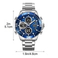 thumbnail image 3 of Reloj de cuarzo digital para negocios, para hombres y mujeres, con correa de acero inoxidable, resistente al agua hasta 30 metros, función de fecha y alarma, elegante reloj de pulsera formal., 3 of 9