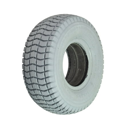 AlveyTech 9x3.50-4 Gray Foam Filled Tire with C203 Tread for Mobility Scooters and Power Chair Parts