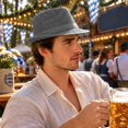 thumbnail image 4 of SRZYMJ Men's Mesh Fedora Hat Summer Breathable Straw Trilby Homburg Hat Short Brim Jazz Derby Cap Women Foldable Panama Gatsby Hat, 4 of 6