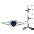 thumbnail image 5 of SZUL Women's Heart Shape Sapphire and Diamond Ring in 10K White Gold, 5 of 6