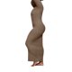 thumbnail image 2 of VISgogo Mujer Vestido Primavera, Manga Larga Color Liso Cuello Cuadrado Vestido Ajustado, Damas Otoño/Invierno Elástico Largo Una Pieza VISgogo  moda, 2 of 5