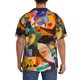 thumbnail image 3 of Fotbe Abstract Musical Faces Camisa Estampada de Manga Corta para Hombre, Casual de Verano, Estilo Playero, Sin Arrugas-Small, 3 of 5