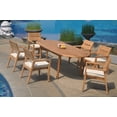 thumbnail image 5 of Grade-A Teak Dining Set: 6 Seater 7 Pc: 94" Oval Table And 6 Vellore Stacking Arm Chairs Outdoor Patio WholesaleTeak #51VL2207, 5 of 6
