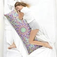 thumbnail image 2 of Mandala Long Body Pillow Cover – Soft & Breathable Meditation Fabric, Hidden Zipper, 20"x54", Psychedelic Trippy Print – Gift for Side Sleepers, Pregnancy, Zen Home Decor, 2 of 4
