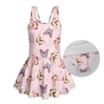 thumbnail image 6 of Uourmeti Girls' Watercolor Butterfly Print Skirted One-Piece Swimsuit - Soft Stretchy Quick Dry Swim Dress for Beach & Pool Vacations, 6 of 8