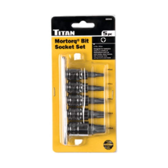 Titan Tools 68965 Mortorq Socket Bit Set, 3/8 Inch Drive, 5 Piece