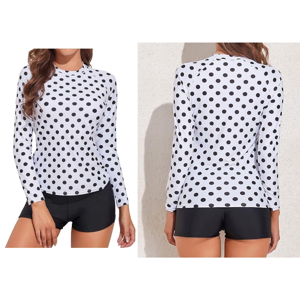 BQBQERT Two Piece Retro Print Rash Guard Swimsuit And Swim Shorts Set ...