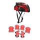 thumbnail image 1 of Casco infantil y almohadillas establecidas resistencia al impacto del casco de patinaje ligero ajustable Rojo, 1 of 8
