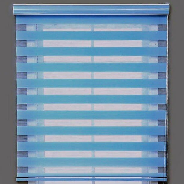 Roller Shade Curtain Lift Shade Bathroom Waterproof Shades Free Punching (Blue*W60×H200cm*1PCS