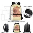 thumbnail image 5 of Yuyamidu Capybara Backpack School Set 3Pcs with Lunch Box Pencil Case Sports Bookbag Back Pack Lightweight Casual Daypacks for Elementary Primary Middle School, 5 of 7