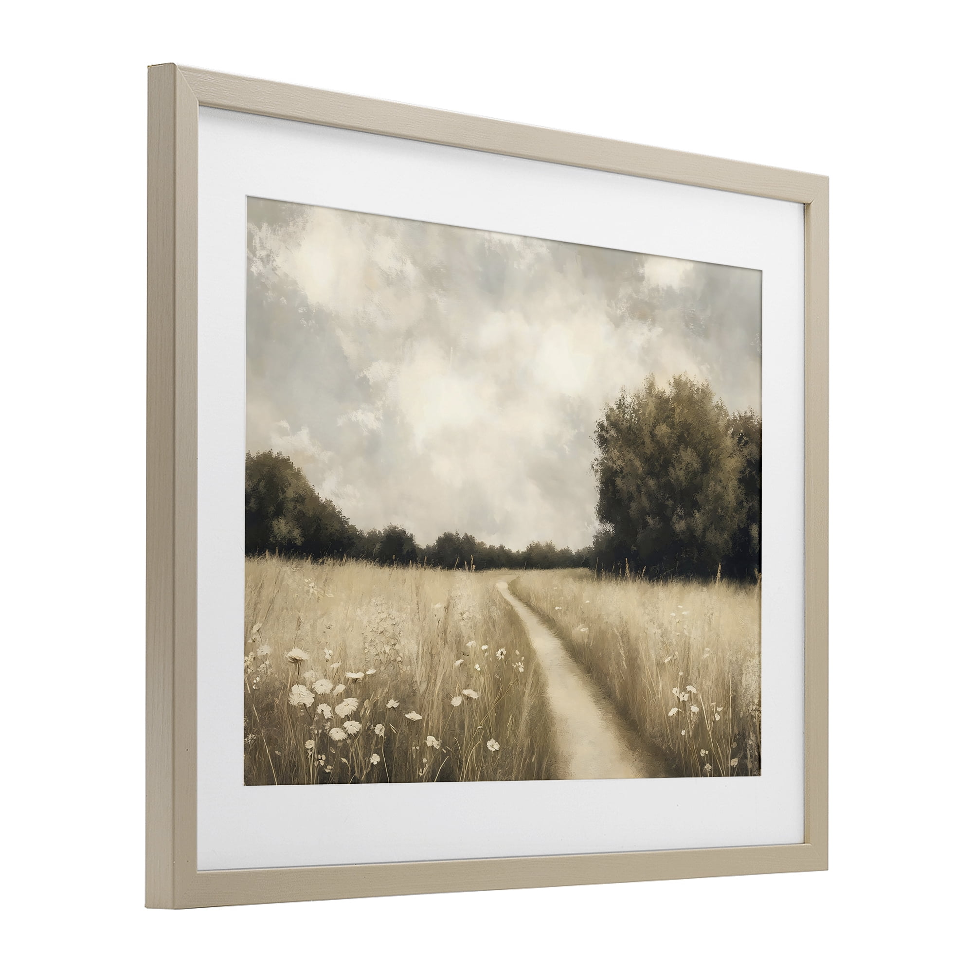 Stupell Industries Journey Through Wildflowers in Meadow Birch Framed Print Under Glass, design by Creative Studio
