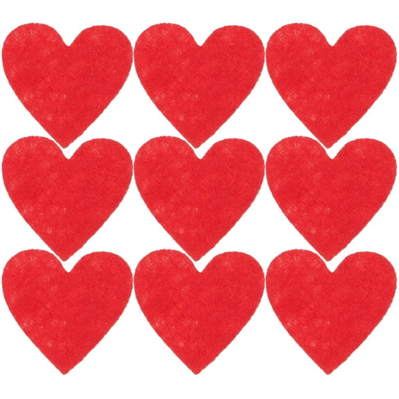 HONMEET 200Pcs Heart Patches for Diy Crafts Red Felt and Non Woven Fabric Decorative Use