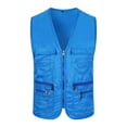 thumbnail image 5 of Summer Savings Clearance! LADIGASU Men Solid-Color Convenient Workwear Outdoor Zipper Multi-Pocket V-Neck Tank Top, 5 of 7