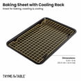 thumbnail image 4 of Thyme & Table Non-Stick Rectangle Baking Sheet with Gold Cooling Rack - Black, 4 of 12