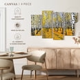 thumbnail image 5 of Elephant Stock Autumn Birch Forest Trees Wall Art - Horizontal Multi Panel Canvas - Living Room Wall Decor - Nature Multi Panel - Yellow And Black Decor - 52" x 32", 5 of 8