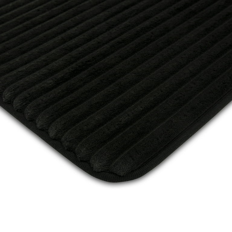 Fabbrica Home Memory Foam Bath Mat in Black, Large 21 x 34 in