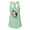 thumbnail image 2 of Torn Ripped Eagle Claws Animal Lover Ladies Racerback Tank Top, Mint, Small, 2 of 3