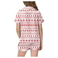 thumbnail image 3 of YOUSNH Ensemble de Pyjama de Noël pour Enfants, Col Boutonné, Manches Courtes et Shorts, Bleu 8-9 Ans, 3 of 5