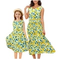 thumbnail image 5 of WRKEKC Dresses for Girls Flutter Sleeve Ombre Floral Print Pleated Fabric Waist Tie Swing Casual Summer Dress For Girls 3-10 Years, 5 of 5