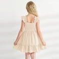thumbnail image 4 of NOLDARES Girl's Dresses Cute Print Short Sleeve Casual Sundress for Girls 4-10 Years(Beige,11-12 Years), 4 of 4