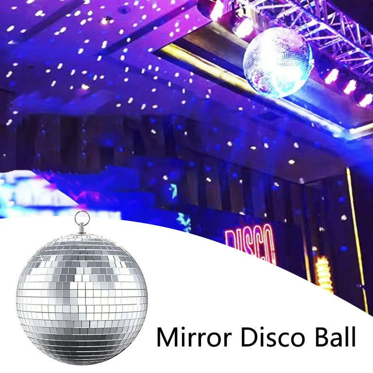 Disco Ball Mirror Ball Reflective Glass10/15/20/30Cm Rotating Mirror Ball  Light Christmas Party Wedding