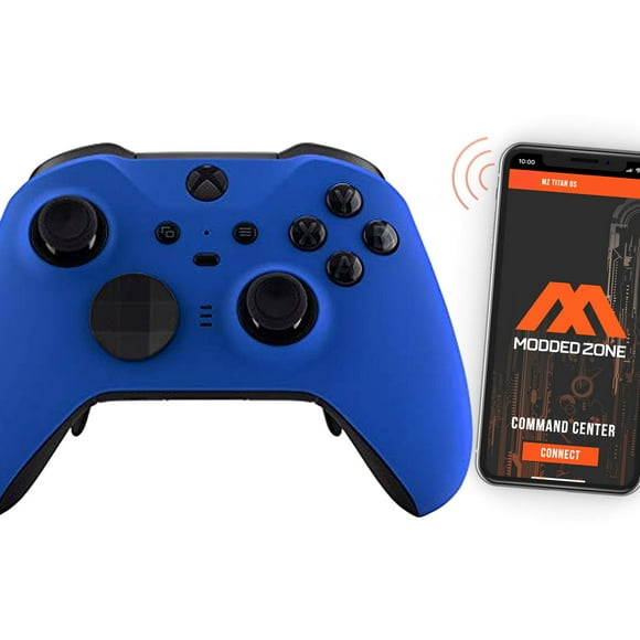"Soft Touch Blue" Custom Modded Controller compatible with Xbox One Elite Series 2 for ALL SHOOTER GAMES MW BO4