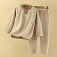thumbnail image 4 of Birdeem Children's Homewear Set, Winter, Solid Color, Thick Warm Fleece, Two-Piece for Kids, Kids Fleece Pants, 4 of 7